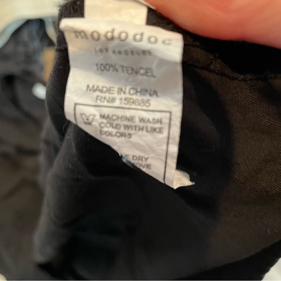 MODODOC Black Collarless Button Down Utility Shirt Large - Picture 10 of 10